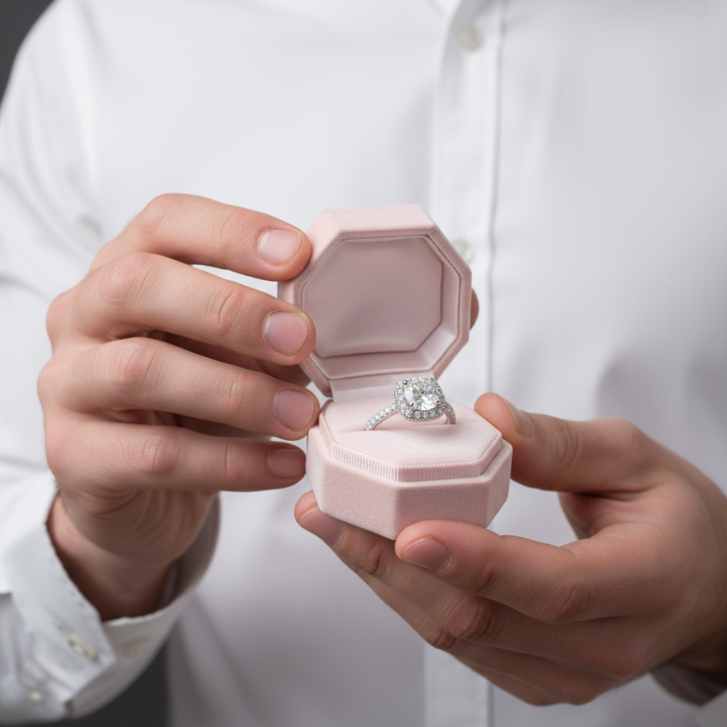 3.0 Ct Round Brilliant Diamond Halo Engagement Ring-Black Diamonds New York