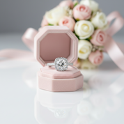 3.0 Ct Round Brilliant Diamond Halo Engagement Ring-Black Diamonds New York