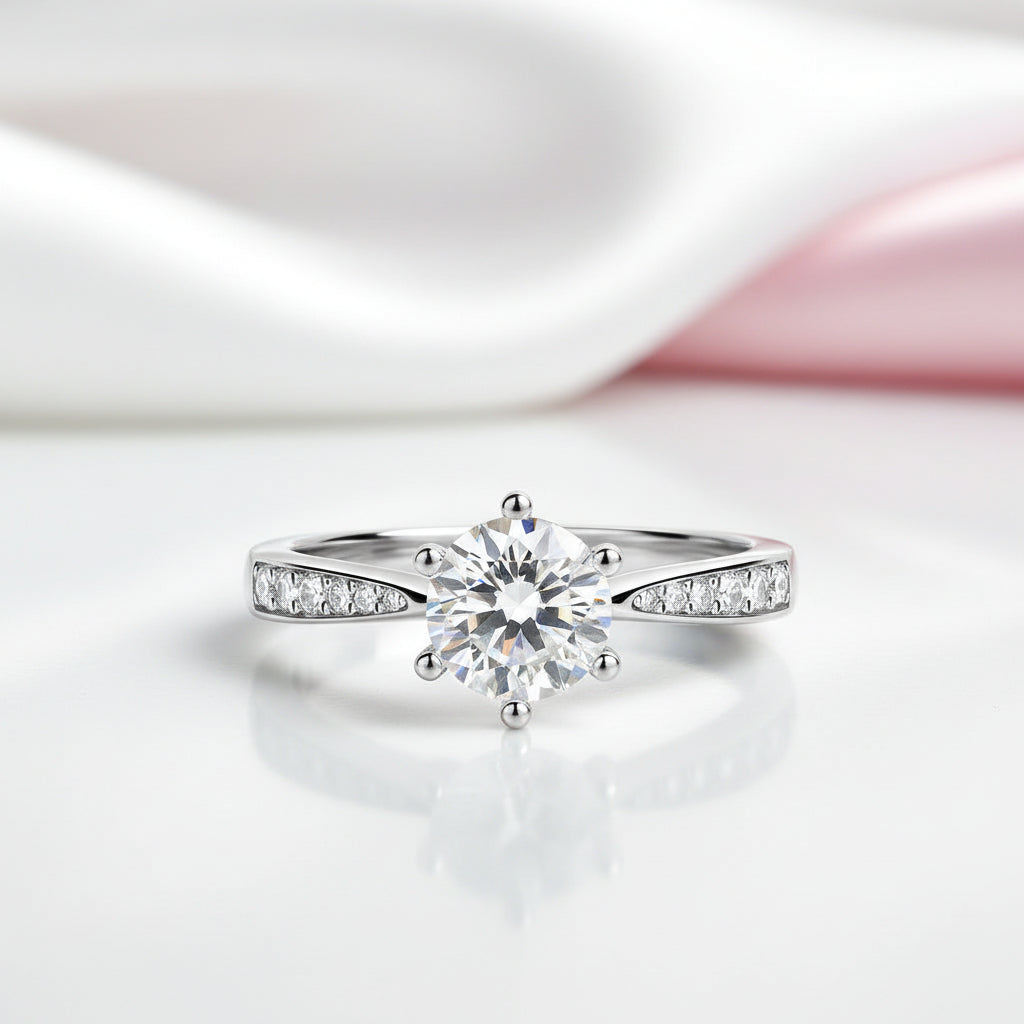 3.0 Ct Brilliant Round Cut Diamond Option Solitaire Engagement Ring-Black Diamonds New York