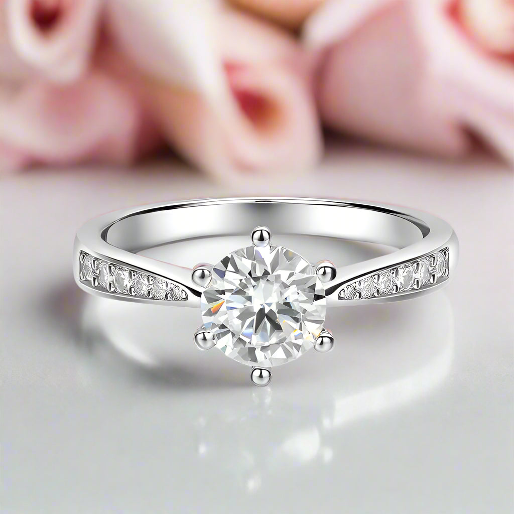 3.0 Ct Brilliant Round Cut Diamond Solitaire Engagement Ring-Black Diamonds New York