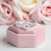 3.0 Ct Brilliant Round Cut Diamond Solitaire Engagement Ring-Black Diamonds New York