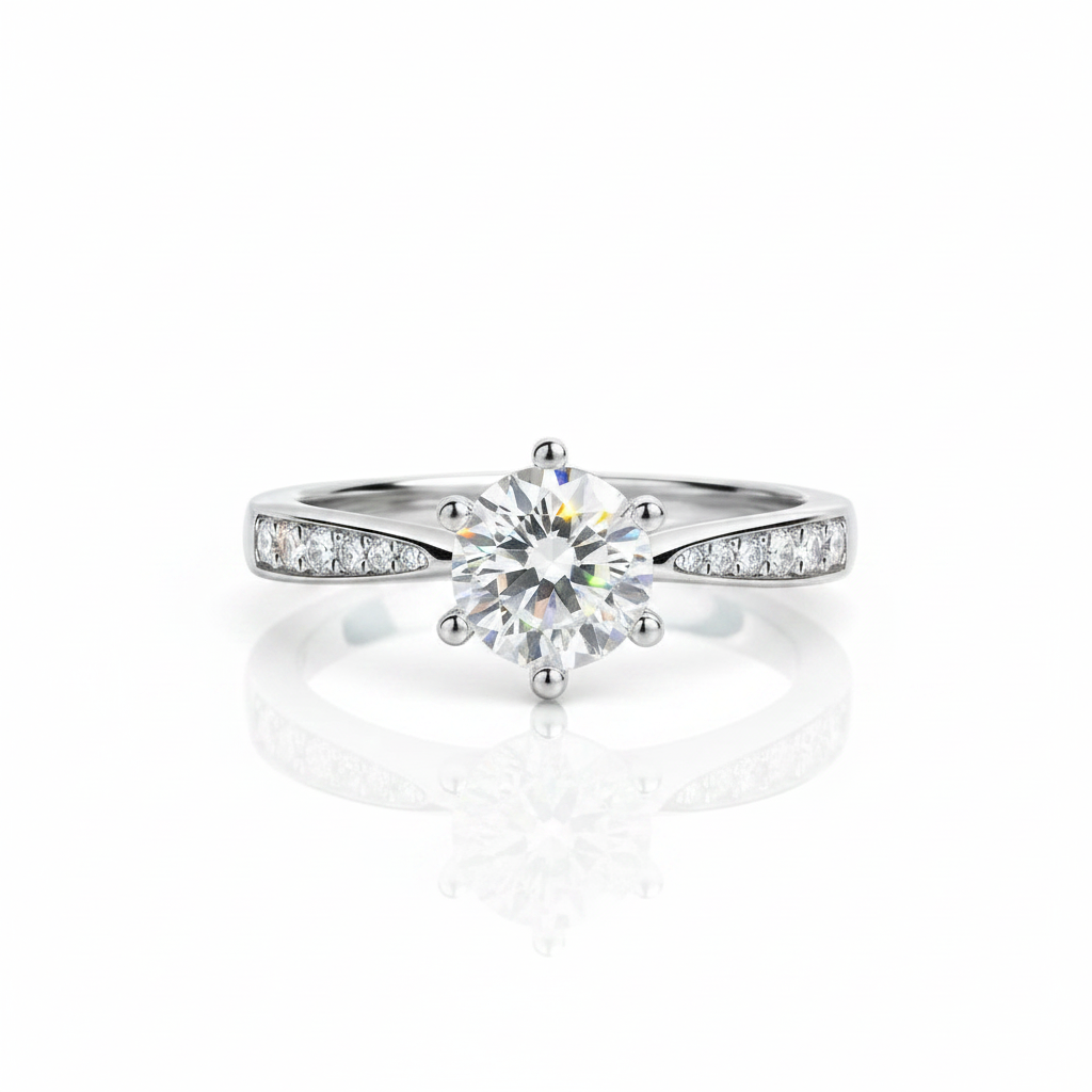 3.0 Ct Brilliant Round Cut Diamond Option Solitaire Engagement Ring-Black Diamonds New York