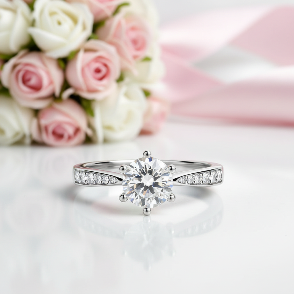3.0 Ct Brilliant Round Cut Diamond Solitaire Engagement Ring