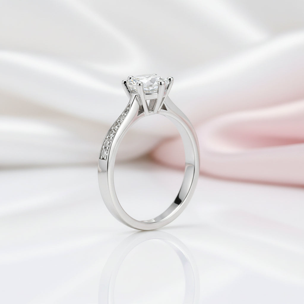 3.0 Ct Brilliant Round Cut Diamond Option Solitaire Engagement Ring-Black Diamonds New York