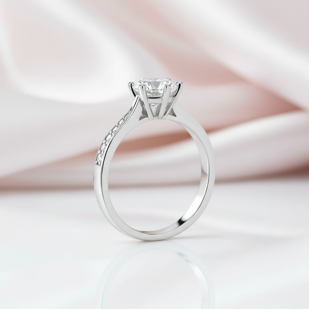 3.0 Ct Brilliant Round Cut Diamond Option Solitaire Engagement Ring-Black Diamonds New York