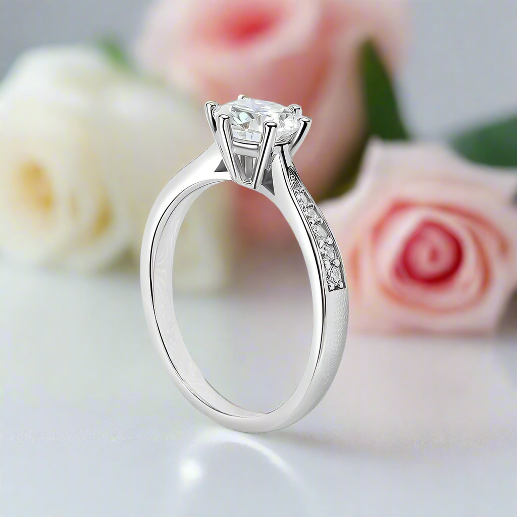 3.0 Ct Brilliant Round Cut Diamond Solitaire Engagement Ring-Black Diamonds New York