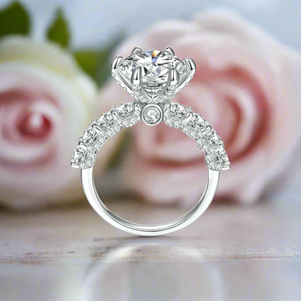 3.0 Ct Round Diamond Engagement Ring-Black Diamonds New York