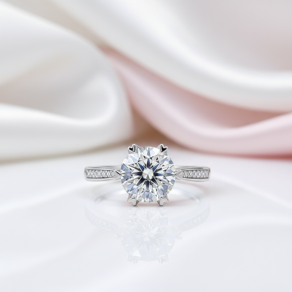 3.0 Ct Round Diamond Option Engagement Ring-Black Diamonds New York