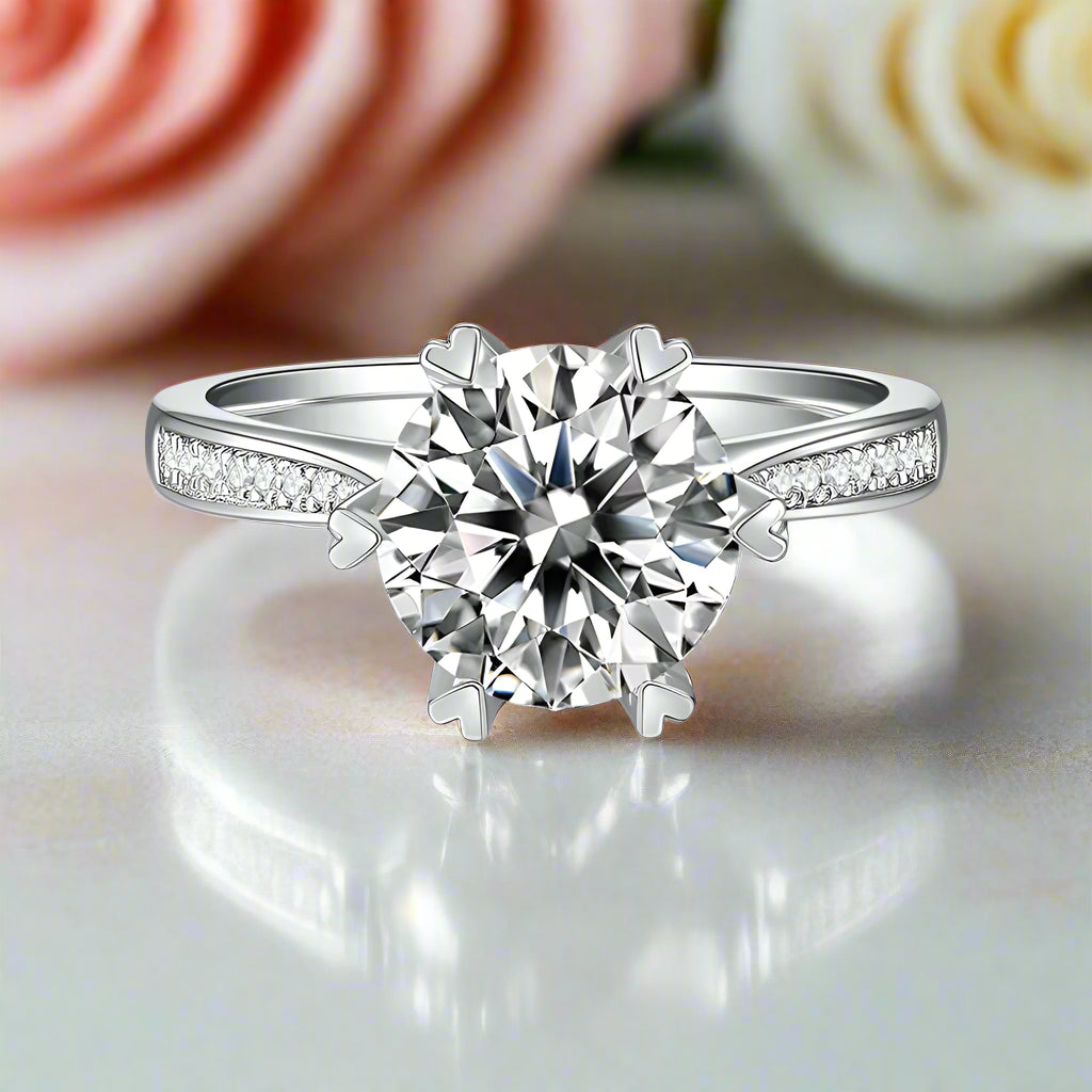 3.0 Ct Round Diamond Engagement Ring-Black Diamonds New York