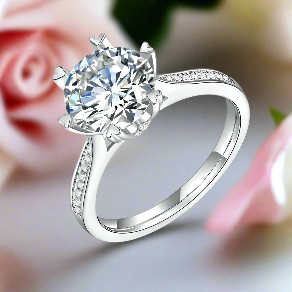 3.0 Ct Round Diamond Engagement Ring-Black Diamonds New York