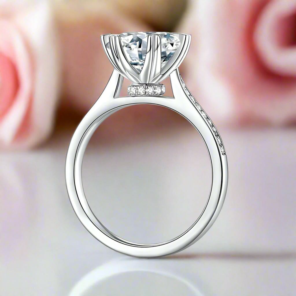 3.0 Ct Round Diamond Engagement Ring-Black Diamonds New York