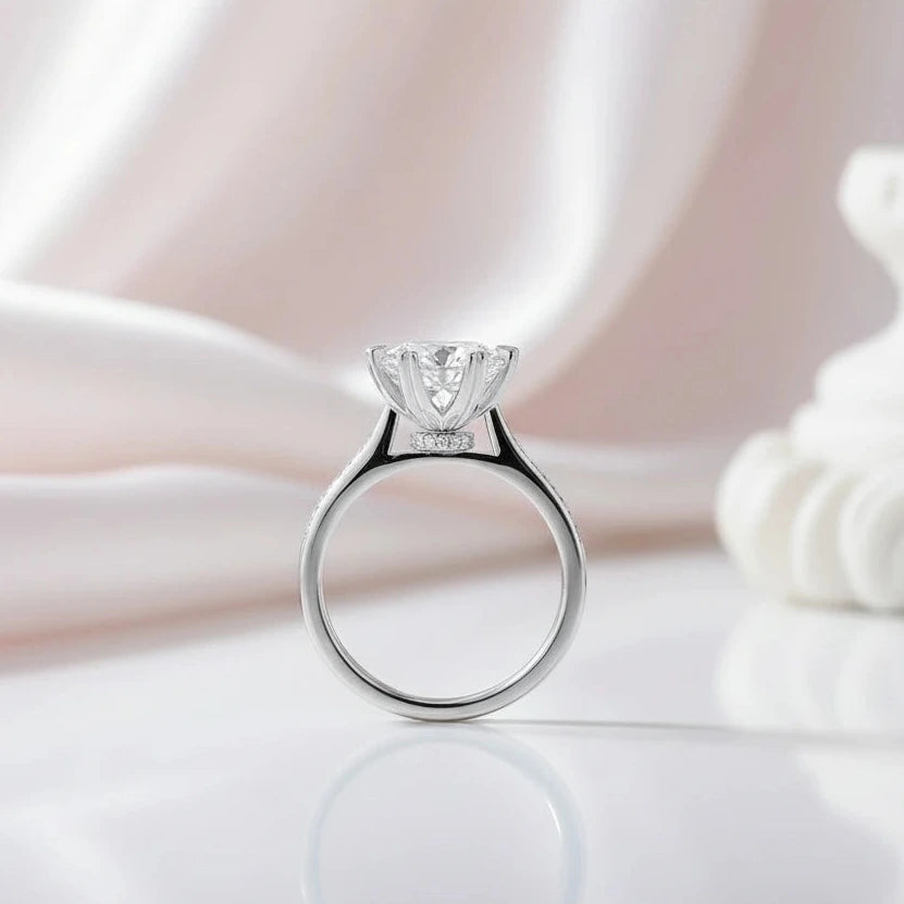 3.0 Ct Round Diamond Option Engagement Ring-Black Diamonds New York