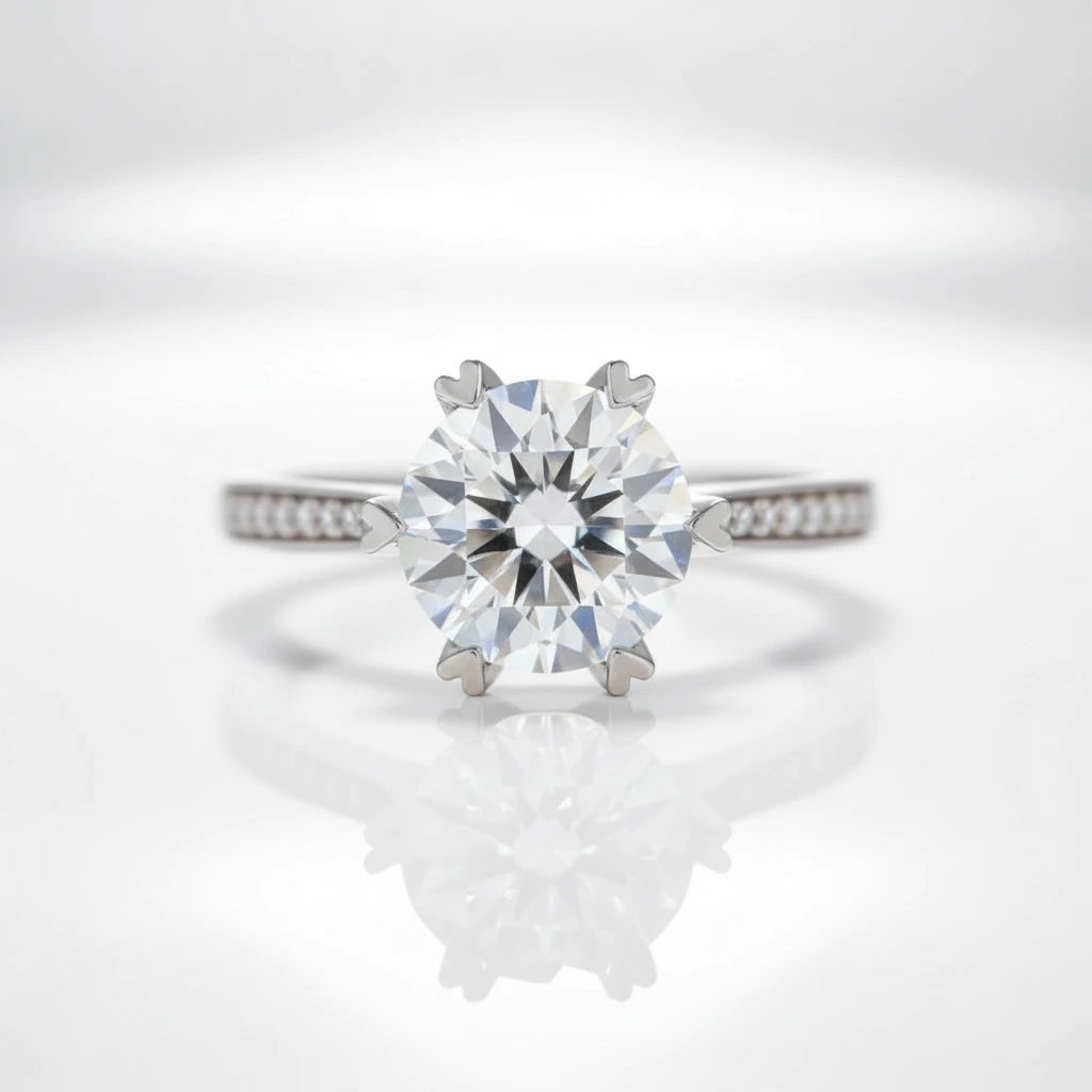 3.0 Ct Round Diamond Option Engagement Ring-Black Diamonds New York