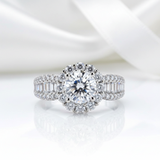 3.0 Ct Round Diamond Option Halo Engagement Ring-Black Diamonds New York