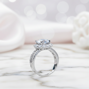 3.0 Ct Round Diamond Option Halo Engagement Ring-Black Diamonds New York