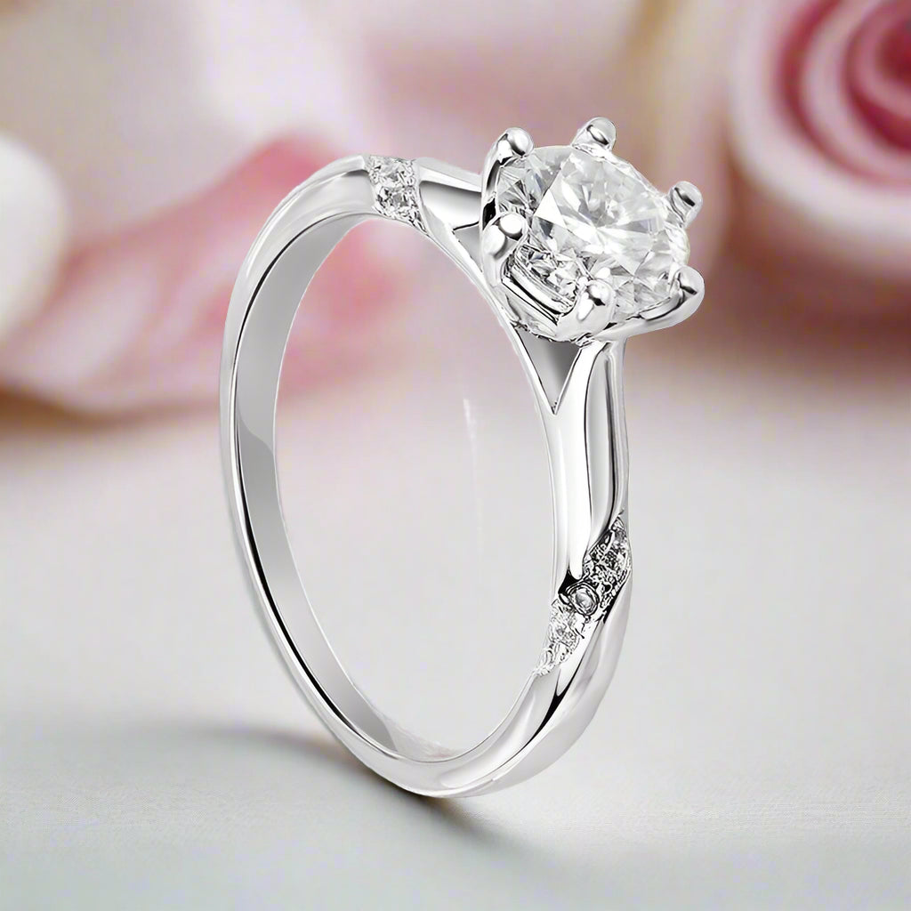 3.0 Ct Round Diamond Solitaire Engagement Ring-Black Diamonds New York