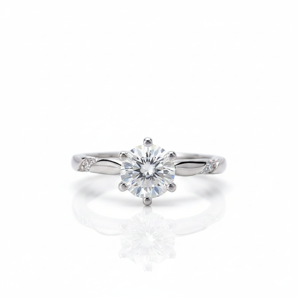 3.0 Ct Round Diamond Option Solitaire Engagement Ring-Black Diamonds New York