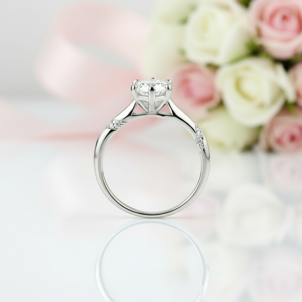 3.0 Ct Round Diamond Option Solitaire Engagement Ring-Black Diamonds New York