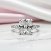 3.0ct Cushion Cut Diamond Engagement Ring-Black Diamonds New York