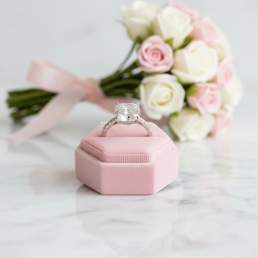 3.0ct Cushion Cut Diamond Engagement Ring-Black Diamonds New York