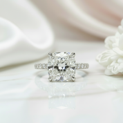 3.0ct Cushion Cut Diamond Engagement Ring-Black Diamonds New York