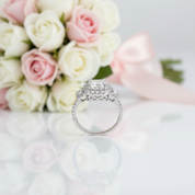 3.0ct Asscher Cut Three Stone Engagement Ring-Black Diamonds New York