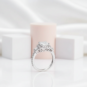 3.0ct Asscher Cut Three Stone Engagement Ring-Black Diamonds New York