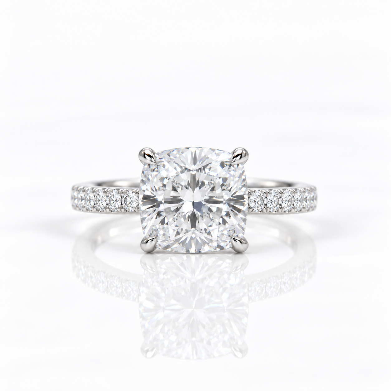 3.0ct Cushion Cut Diamond Option Engagement Ring-Black Diamonds New York