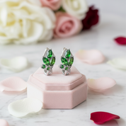 3.11 Ctw Chrome Diopside Gemstone Stud Earrings-Black Diamonds New York