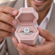 3.2 Carat Cushion Cut Halo Wedding Set
