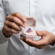 3.36Ct Amethyst Rope Band Engagement Ring-Black Diamonds New York