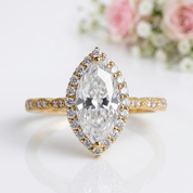 3.49 CT Marquise-Cut Diamond Option Engagement Ring-Black Diamonds New York