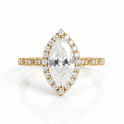 3.49 CT Marquise-Cut Diamond Option Engagement Ring-Black Diamonds New York
