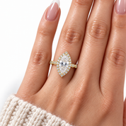 3.49 CT Marquise-Cut Diamond Option Engagement Ring-Black Diamonds New York