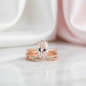 3.5 Carat Oval Cut Yellow Gold Wedding Ring Set-Black Diamonds New York