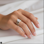 3.5 Carat Classic Oval Cut Yellow Gold Ring Set-Black Diamonds New York