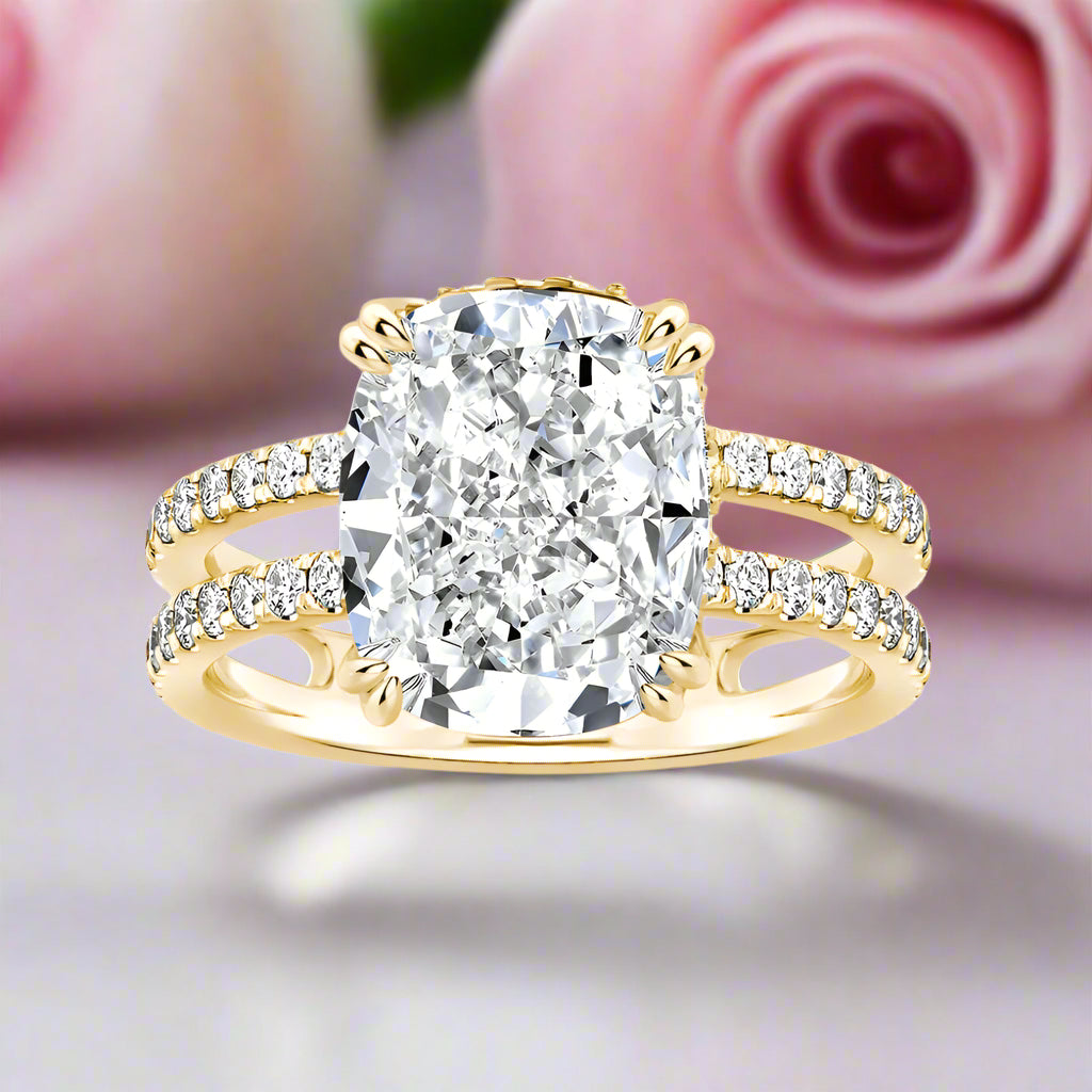 3.5 Carat Cushion Cut Engagement Ring-Black Diamonds New York