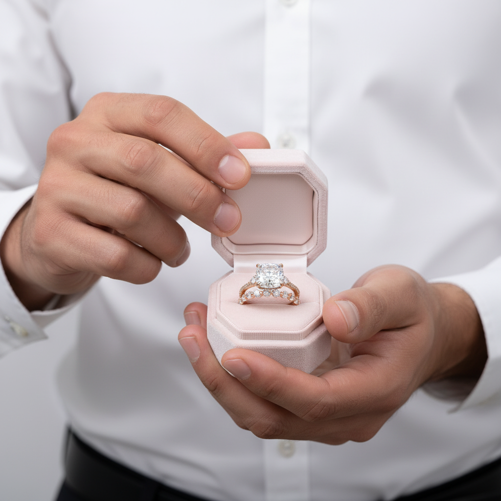 3.5 Carat Cushion Cut Women's Wedding Ring Set-Black Diamonds New York