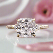 3.5 Carat Cushion Cut Women's Wedding Ring Set-Black Diamonds New York