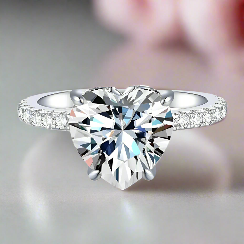 3.5 Ct Heart Cut Diamond Engagement Ring-Black Diamonds New York