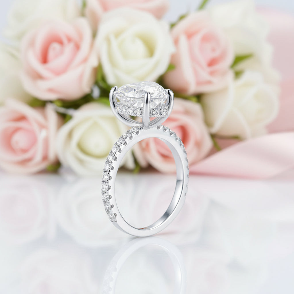 3.5 Ct Heart Cut Diamond Option Engagement Ring-Black Diamonds New York