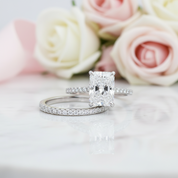 3.5ct Diamond Option Radiant Cut Wedding Ring Set-Black Diamonds New York