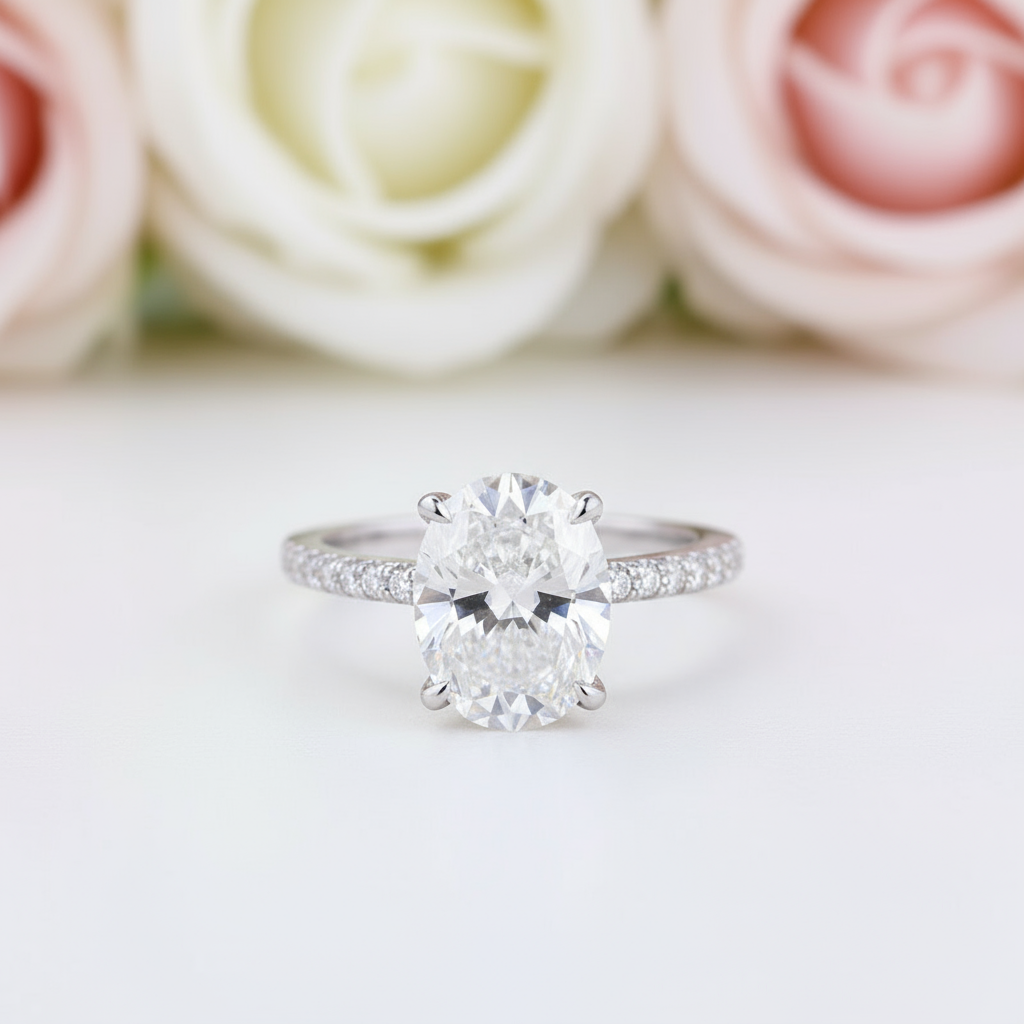 3.5ct Oval Cut Diamond Wedding Ring Set-Black Diamonds New York