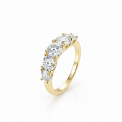 3.6 Ctw Round Cut Diamond Option Five Stone Engagement Ring-Black Diamonds New York