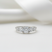 3.6 Ctw Round Cut Diamond Option Five Stone Engagement Ring-Black Diamonds New York