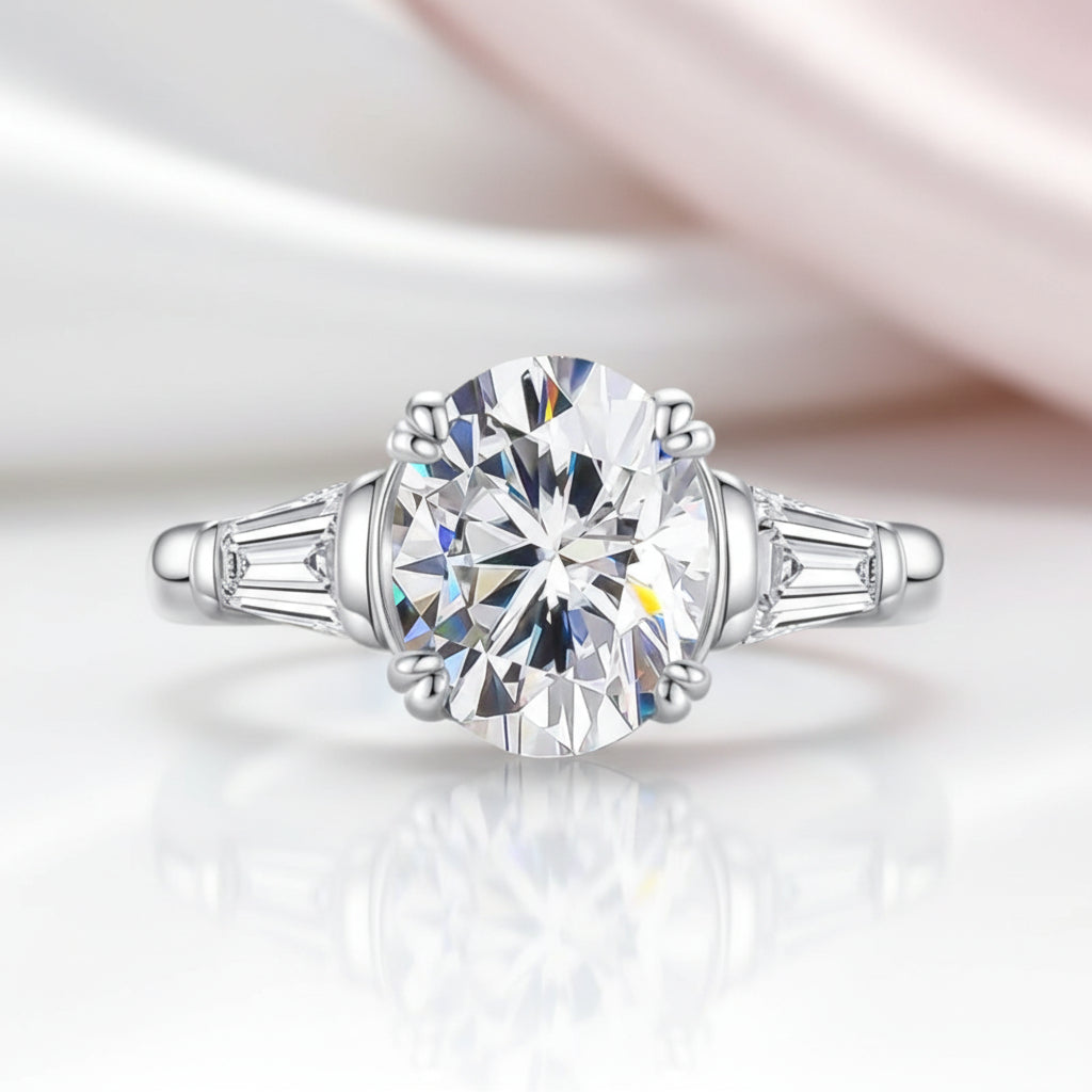 3.8 Ct Oval Cut Diamond Option Engagement Ring-Black Diamonds New York