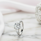 3.8 Ct Oval Cut Diamond Option Engagement Ring-Black Diamonds New York
