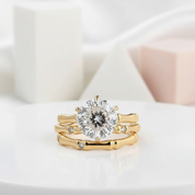 3.0 Carat Bamboo Design Brilliant Cut Wedding Set-Black Diamonds New York