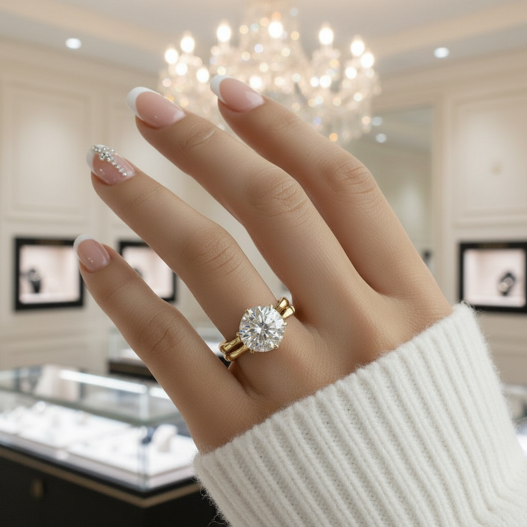 3.0 Carat Bamboo Design Brilliant Cut Wedding Set-Black Diamonds New York