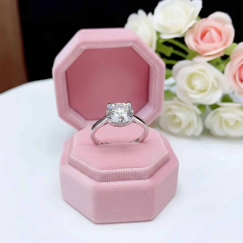 3.0 Ct Brilliant Round Cut Diamond Solitaire Engagement Ring-Black Diamonds New York